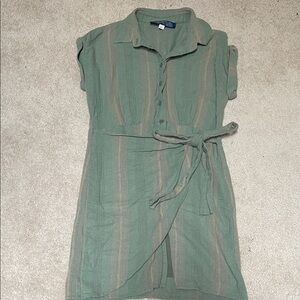 Blue Rain Sage Button-Up Dress